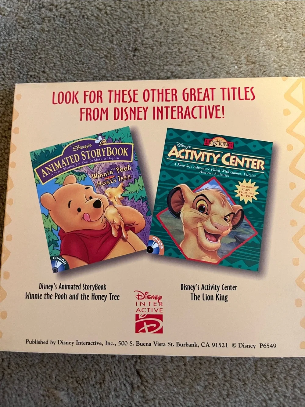 Disney Animated Storybook Pocahontas Interactive CD-ROM